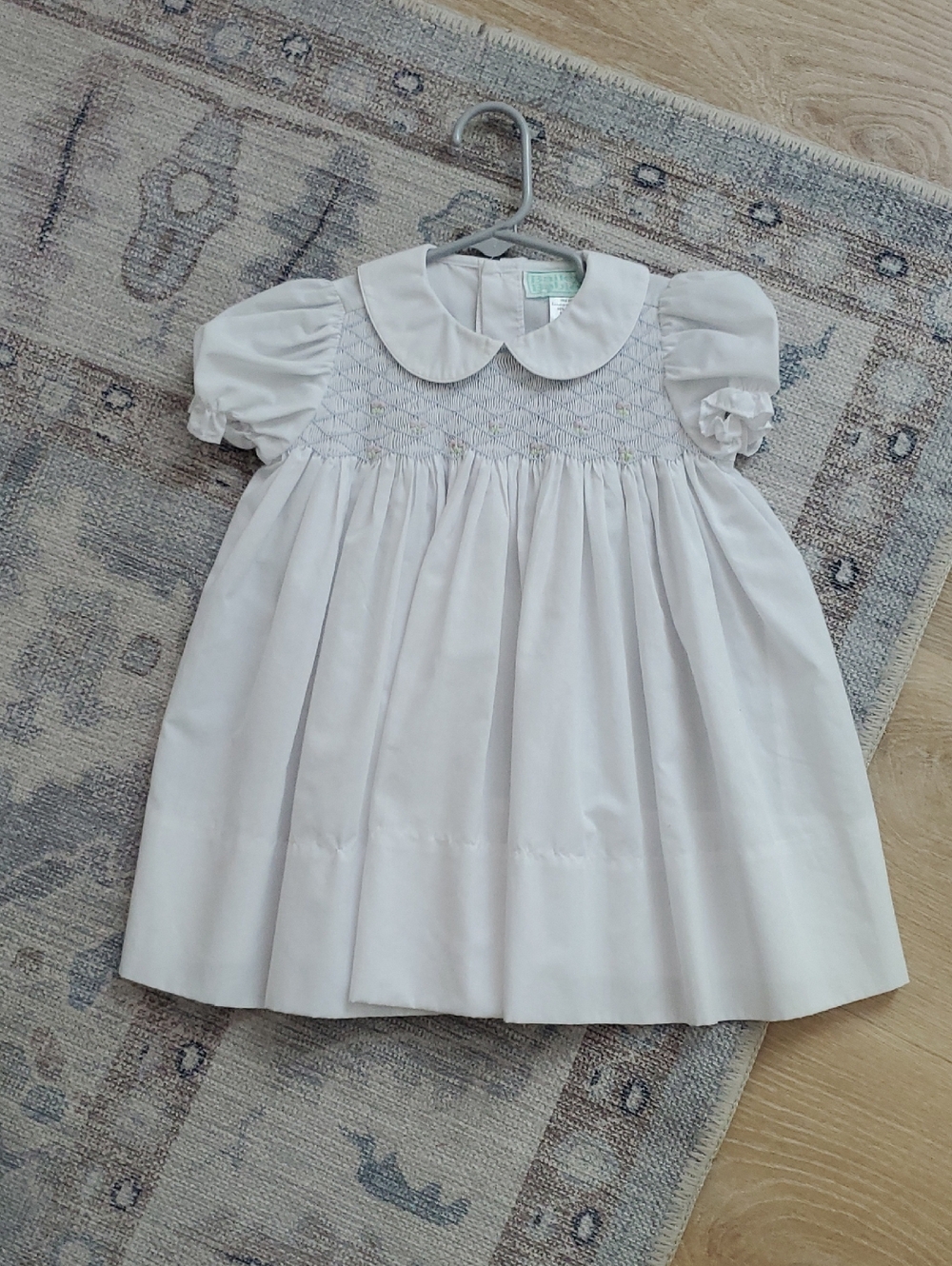 Bailey Babies Infant Smocked Embroidered White Dress Sz18m